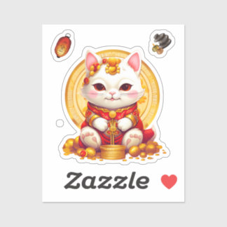 Maneki Neko Fortune Cat, Cat sticker.