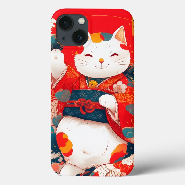 Maneki-Neko, Japanese Lucky Cat Case-Mate iPhone Case (Back)