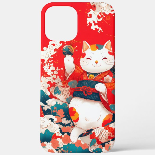 Maneki-Neko, Japanese Lucky Cat Case-Mate iPhone Case (Back)