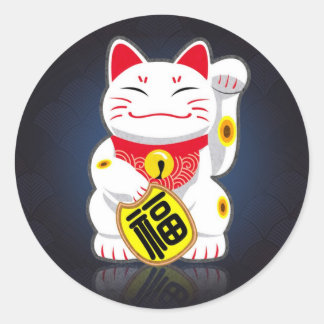 Maneki-neko - Japanese Lucky Cat Classic Round Sticker