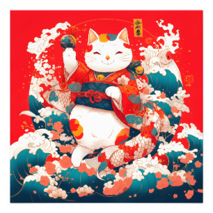 Maneki-Neko, Japanese Lucky Cat Photo Print