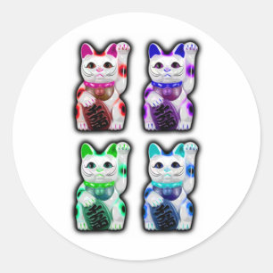 Maneki Neko JAPANESE money CAT Classic Round Sticker