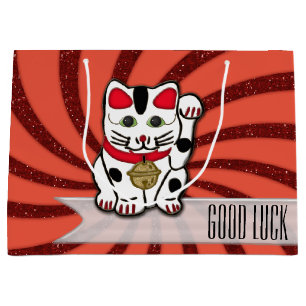 maneki neko large gift bag