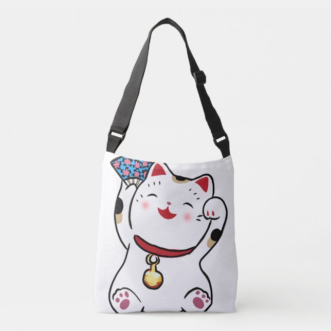 maneki neko lucky cat crossbody bag (Front)