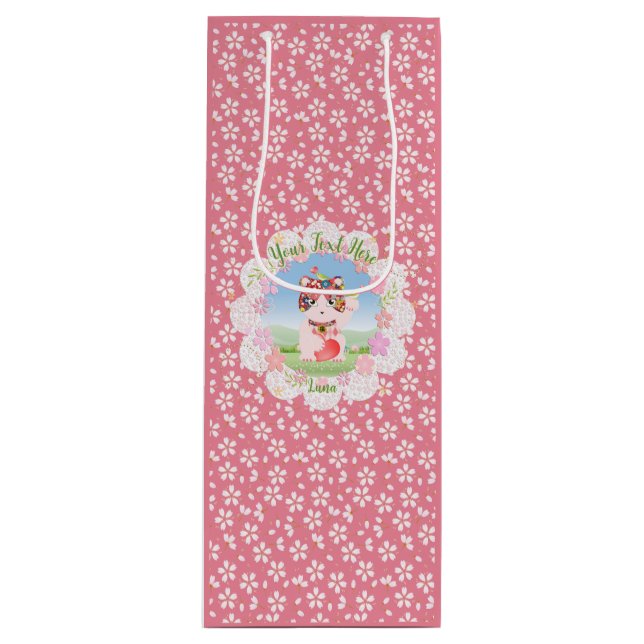 Maneki Neko Lucky Luna Party  Wine Gift Bag (Front)