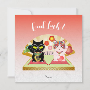 Maneki Neko Lucky Poiluna Flat Holiday Card