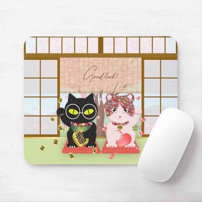 Maneki Neko Lucky Poiluna Mouse Pad (With Mouse)