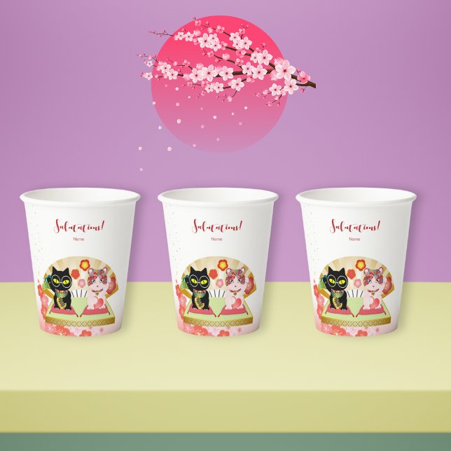 Maneki Neko Lucky Poiluna Paper Cups (Maneki Neko Lucky Poiluna Paper cup)