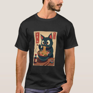 Maneki Neko Lucky Ramen Soup Cat Lucky Charm T-Shirt