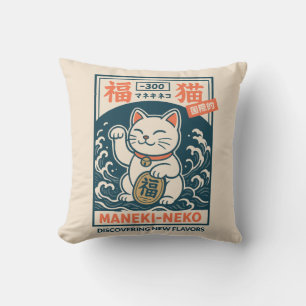 Maneki-Neko Throw Pillow