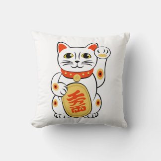 Maneki Neko Throw Pillow
