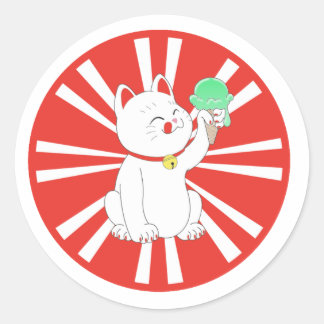 Maneki Neko Tokyo Cat Classic Round Sticker