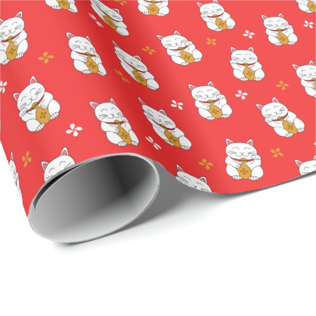 Maneki Neko Wrapping Paper (Roll Corner)