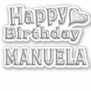 Manela Happy Birthday Silver Autocollants