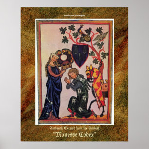Manesse Codex excerpt Religious Art Print