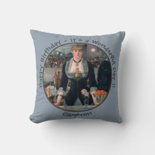 Manet Bar at the Folies-Bergère Party Collection Throw Pillow