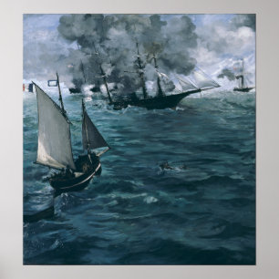 Manet - Battle Of 'Kearsarge' And 'Alabama' Poster