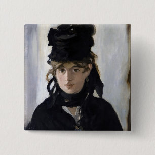Manet - Berthe Morisot with a bouquet of violets 2 Inch Square Button