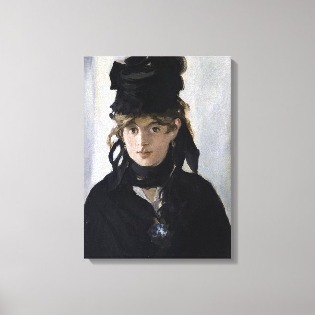 Manet - Berthe Morisot with a bouquet of violets Canvas Print (Front)