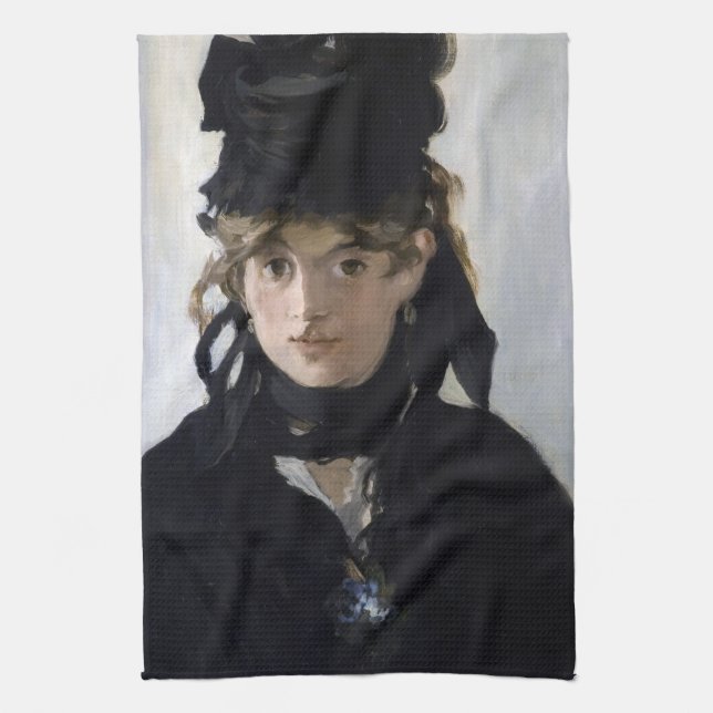 Manet - Berthe Morisot with a bouquet of violets Kitchen Towel (Vertical)