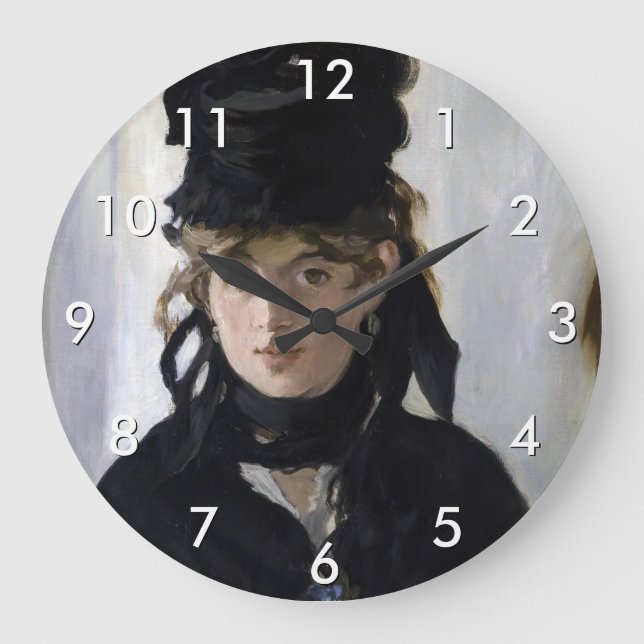Manet - Berthe Morisot with a bouquet of violets Large Clock (Front)