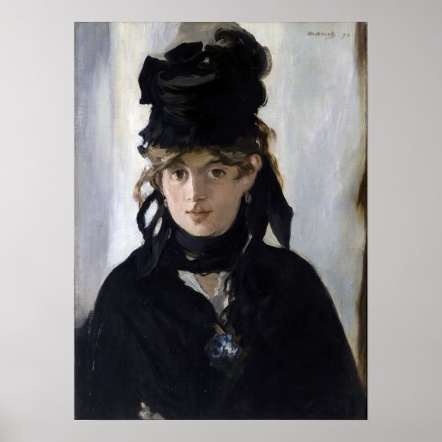 Manet - Berthe Morisot with a bouquet of violets Poster (Front)