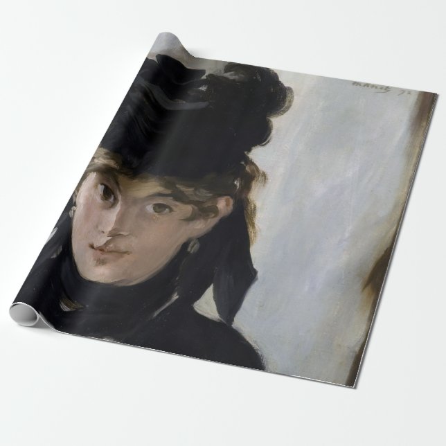 Manet - Berthe Morisot with a bouquet of violets Wrapping Paper (Unrolled)