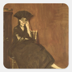 Manet Berthe Morisot with a Fan, 1872 Square Sticker