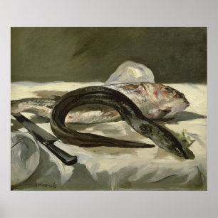 Manet   Eel and Red Mullet, 1864 Poster