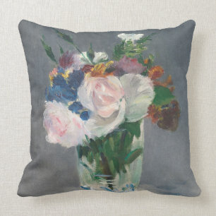 Manet Flowers in a Crystal Vase, c.1882 Throw Pillow