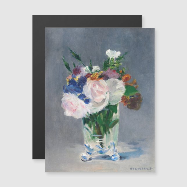 Manet - Flowers in a Crystal Vase Magnetic Card (Front/Back)