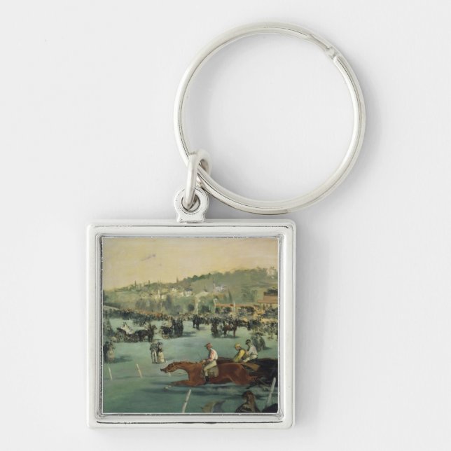 Manet | Horse Racing, 1872 Keychain (Front)