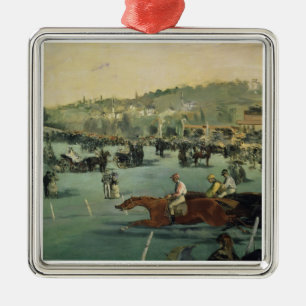 Manet   Horse Racing, 1872 Metal Ornament