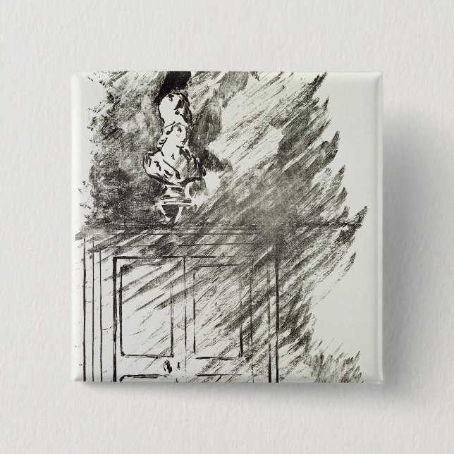Manet | Illustration for 'The Raven' 2 Inch Square Button (Front)