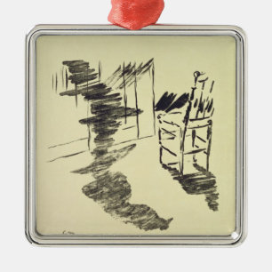 Manet Illustration for 'The Raven' Metal Ornament