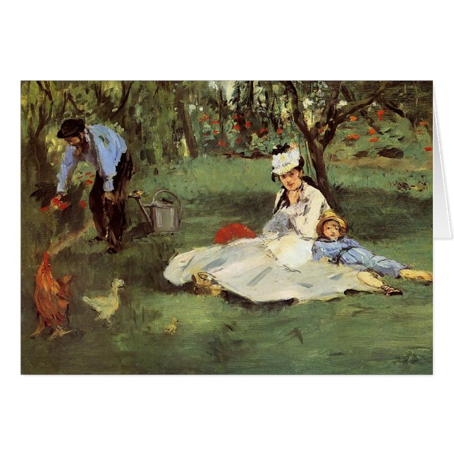 Manet Impressionist French Family Garden Painting (Front Horizontal)