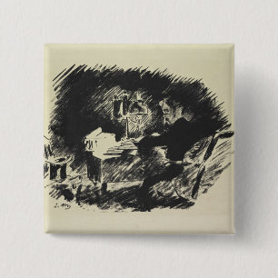 Manet   Le Corbeau , 1875 2 Inch Square Button