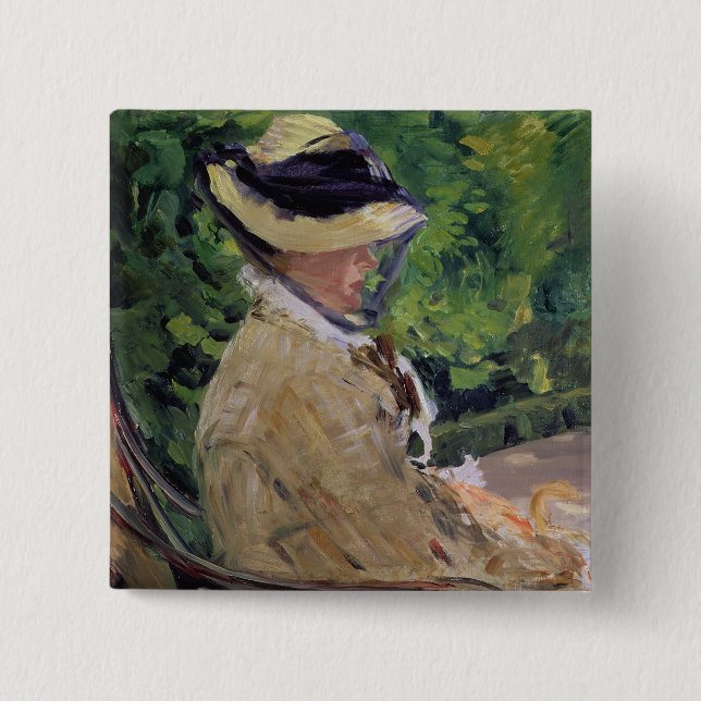 Manet | Madame Manet at Bellevue 2 Inch Square Button (Front)