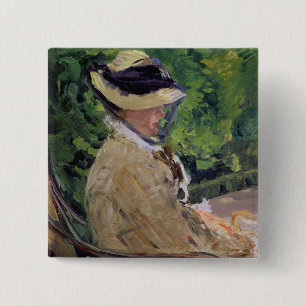 Manet   Madame Manet at Bellevue 2 Inch Square Button