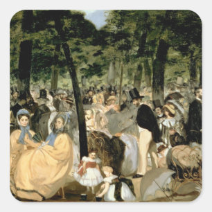 Manet   Music in the Tuileries Gardens, 1862 Square Sticker