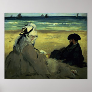 Manet On the Beach, 1873 Poster