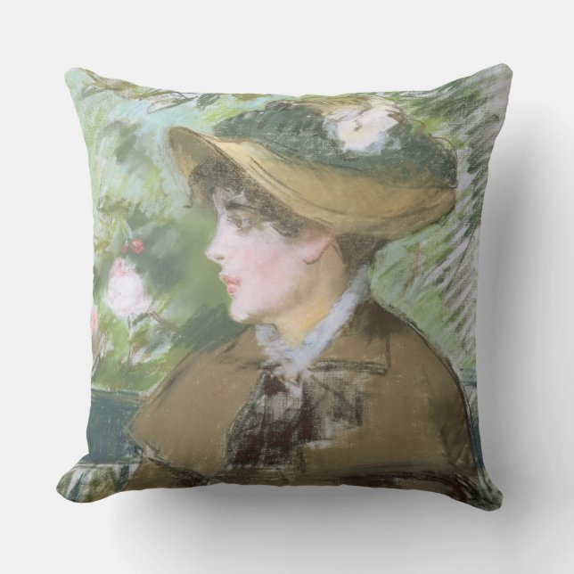 Manet | On the Bench, 1879 Throw Pillow (Front)