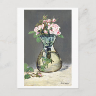 Manet Painting of Moss Roses Postcard