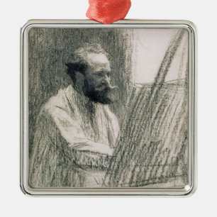 Manet   Portrait of Edouard Manet  at his Easel Metal Ornament