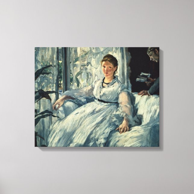 Manet | Reading, 1865 Canvas Print (Front)