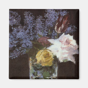 Manet’s Roses, Tulips, & Lilacs in a Crystal Vase  Magnet