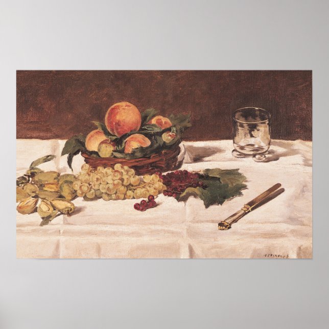 Manet | Still Life: Fruit on a Table, 1864 Poster (Front)