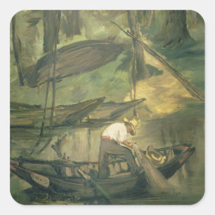 Manet   The Fisherman, c.1861 Square Sticker