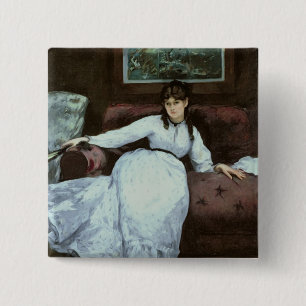 Manet   The Rest, portrait of Berthe Morisot 2 Inch Square Button