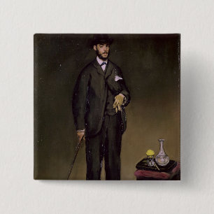 Manet Theodore Duret 2 Inch Square Button